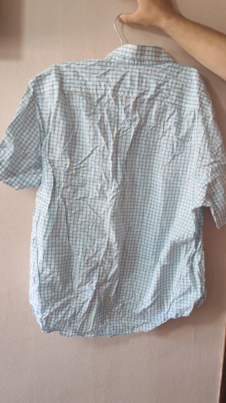 Camisa Cortefiel cuadros azul y blanco