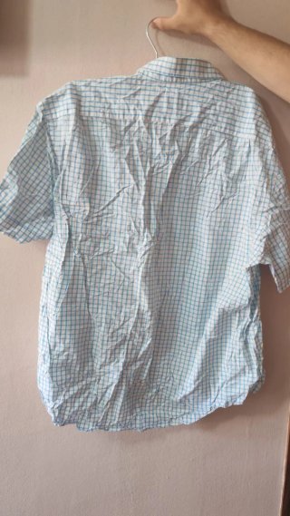 Camisa Cortefiel cuadros azul y blanco