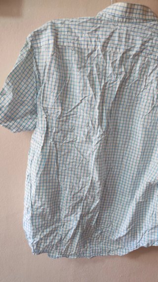 Camisa Cortefiel cuadros azul y blanco