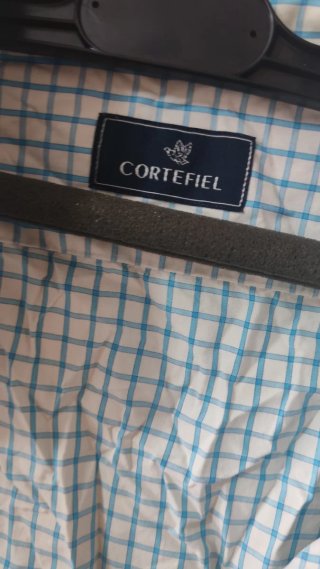 Camisa Cortefiel cuadros azul y blanco