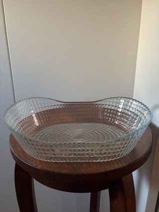 Cestino pane / Portafrutta ovale in vetro