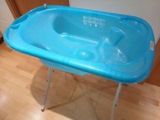 Bañera bebé Jane azul con soporte
