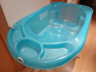 Bañera bebé Jane azul con soporte