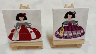Mini lienzos pintados a mano - 7€