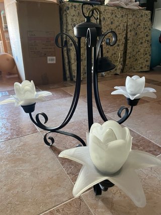Lámpara de techo metal y cristal