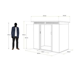 Caseta jardín metálica 3 m² Kingston Silver