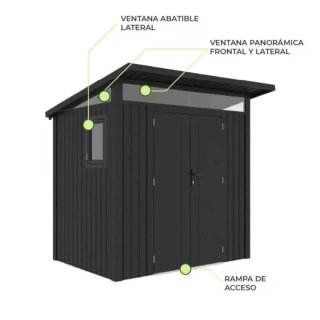 Caseta Kiosco jardín metálica 4.23 m² Harz