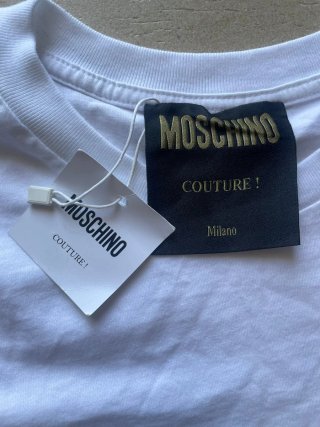 Maglia Moschino bianca con ricami neri