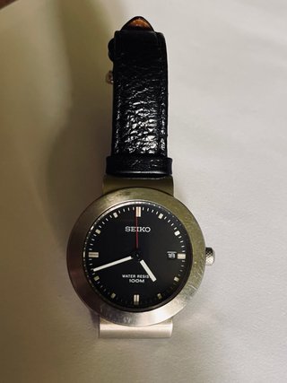Reloj Seiko V732 Vintage Negro/Dorado