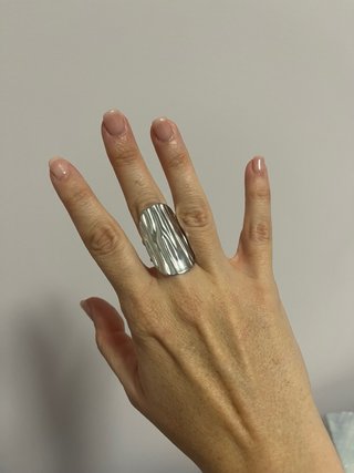 Anillo Acero Ajustable Diseño Ondulado