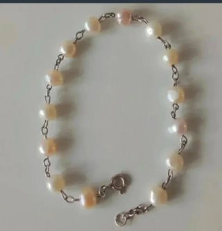 Pulseras Plata Ley Perlas