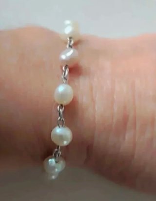 Pulseras Plata Ley Perlas