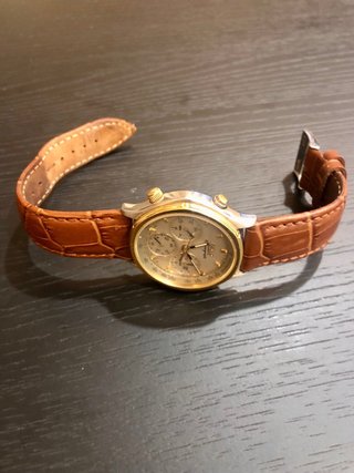 Reloj Seiko Quartz Chronograph Vintage Marrón/Dora