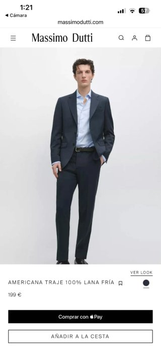 Americana Massimo Dutti Azul 48