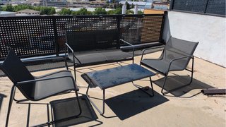 Conjunto Terraza Muebles Metal y Tela