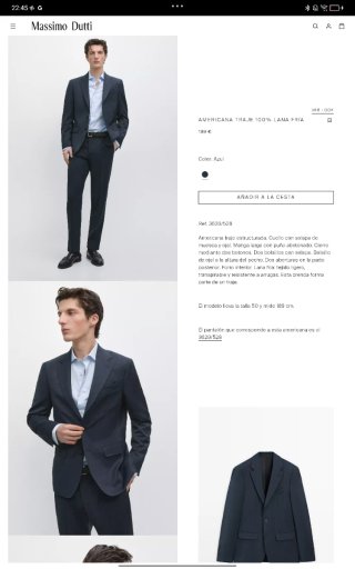 Americana Massimo Dutti Azul 52