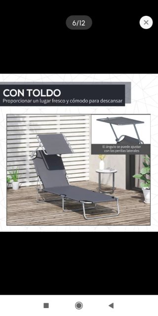 Tumbona hamaca piscina gris y beige