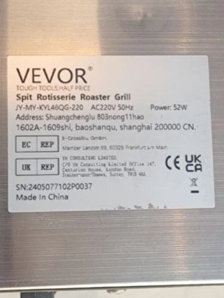 ROSTISADORA Vevor Spit Rotisserie Roaster Grill