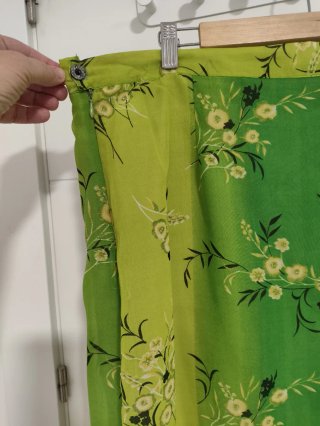 Falda gasa floral verde XXL