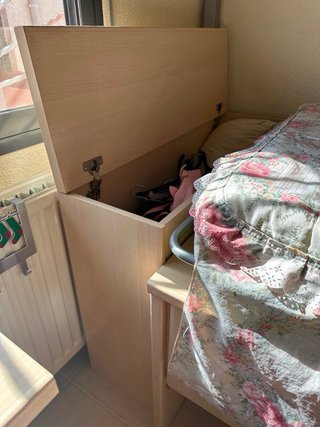 Cama nido con cajones, baúl, Escritorio y estante
