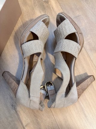 Sandalias Fosco Tacón Plataforma Beige Talla 39