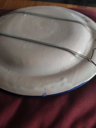 Plato Cerámica Vintage Azul y Blanco 33cm Diámetro