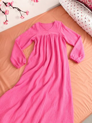 Vestido rosa largo