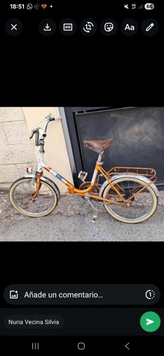 Bicicleta BH plegable naranja