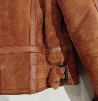 Cazadora Piel Ovina Borrego Vintage Talla M