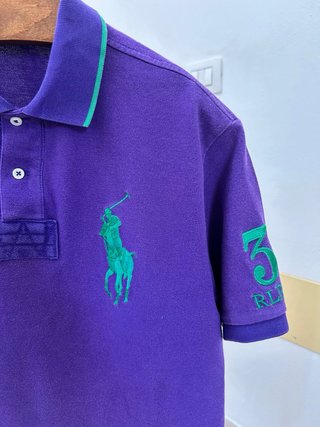 Polo Ralph Lauren Viola e Verde Taglia L big pony