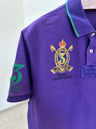 Polo Ralph Lauren Viola e Verde Taglia L big pony