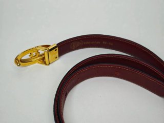 Cintura Gucci Vintage Pelle Fibbia Ovale GG
