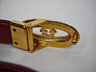 Cintura Gucci Vintage Pelle Fibbia Ovale GG