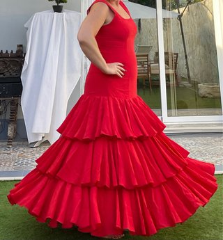 Traje de Flamenca Talla 42-44 rojo
