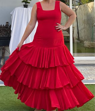 Traje de Flamenca Talla 42-44 rojo