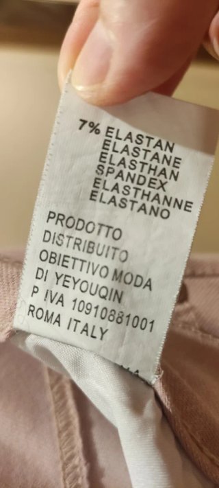 Pantalón pitillo elástico rosa claro