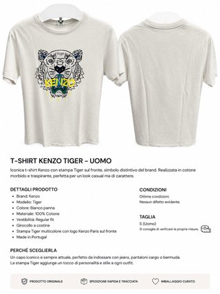 T-shirt Kenzo Tiger Uomo Taglia S