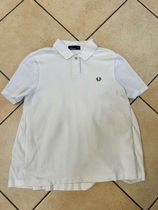Polo fred perry bianco con pieghe