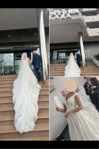 Vestido de Novia Blanco con Cola