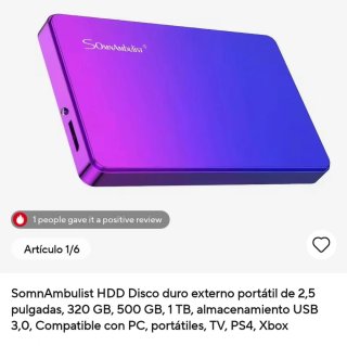 Disco Duro Externo SomnAmbulist 1TB USB 3.0