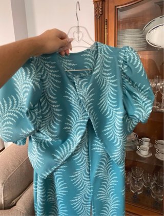 Conjunto de boda verde azulado