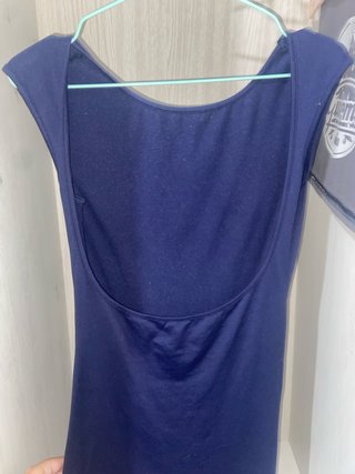 Vestido azul espalda descubierta