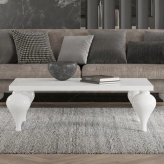 Mesa de centro moderna blanca y gris