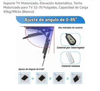 Soporte techo TV hidráulico con pistón automático