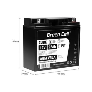Batteria Green Cell piombo 12 V 22 Ah AGM