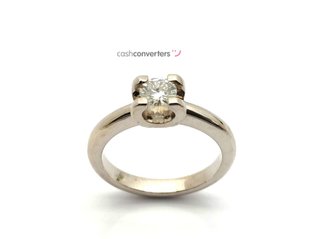 sortija oro 18k con piedra con diamante