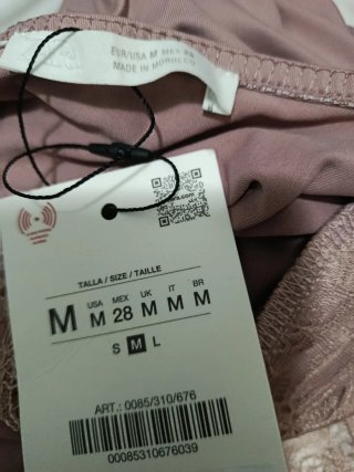 Body Zara encaje rosa talla M