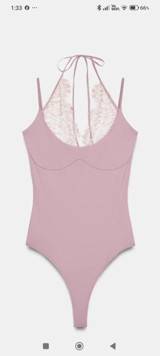 Body Zara encaje rosa talla M