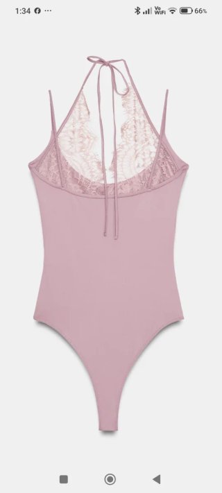 Body Zara encaje rosa talla M