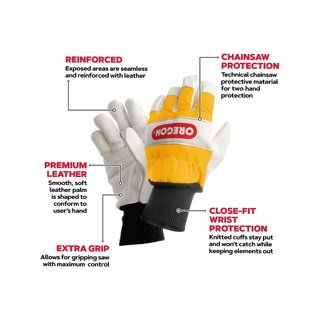 Oregon 295399M guantes seguridad motosierra M